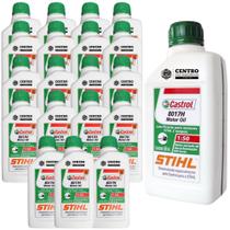 KIT Com 20 Unidades de Óleo 2 Tempos 8017H Castrol Stihl 500ml Lubrificante com Poder Detergente