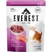 Kit com 20 unidades - Ração Úmida Everest para Gatos Adultos Cubos de Peixe ao Molho - 85g