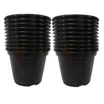 Kit com 20 vasos plásticos resistentes preto - pote 15