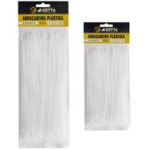 Kit com 200 Fitas Herman Cinta Plástica 3.6x150 3.6x300mm Abraçadeiras de Nylon Branca