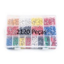 Kit com 2120 pçs terminal tubular ilhós e caixa organizadora Kit com 2120 pçs terminal tubular ilhós e caixa organizadora
