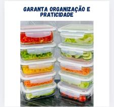 Kit com 2,3,5 Potes Herméticos de Vidro 1040ml Tampa Vedação Cozinha e Despensa Kit com 2,3,5 Potes Herméticos de Vidro 1040ml Tampa Vedação Cozinha e Despensa