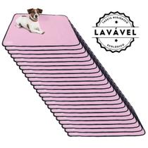 Kit com 24 Banheiro para Cães Tecido Ecológico 100x70 Rosa - Inteligente - 200 Lavagens Kit com 24 Banheiro para Cães Tecido Ecológico 100x70 Rosa - Inteligente - 200 Lavagens