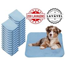 Kit com 24 Banheiro para Cães Tecido Ecológico 70x50 Azul - 200 Lavagens - Inteligente