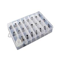 Kit com 24 Bicos de Confeitar em Inox com 01 Adaptador e 01 Caixa Kit com 24 Bicos de Confeitar em Inox com 01 Adaptador e 01 Caixa