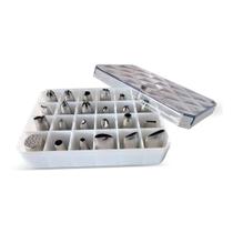 Kit com 24 Bicos de Confeitar Profissional Bolo Aço Inox