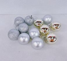Kit Com 24 Bolas 4CM Decoração Pendentes Enfeite Lindo Brilhante Para Arvore de Natal Kit Com 24 Bolas 4CM Decoração Pendentes Enfeite Lindo Brilhante Para Arvore de Natal