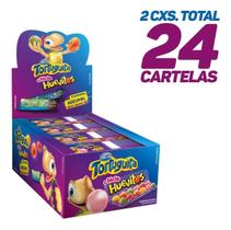 Kit Com 24 Cartelas Chiclete Huevitos Bichos C/ Figurinhas