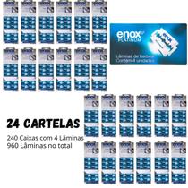 Kit com 24 cx de laminas enox platinum duplo fio com 960 unid Kit com 24 cx de laminas enox platinum duplo fio com 960 unid
