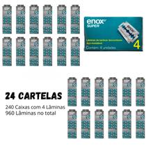 Kit com 24 cx de laminas enox super duplo fio com 960 unid Kit com 24 cx de laminas enox super duplo fio com 960 unid