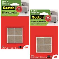 Kit com 24 Feltro Moveis Pesados Quadrado Marrom Grande