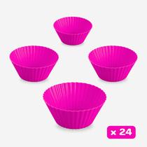 Kit com 24 Forminhas de Silicone Premium Cupcake BPA Free, Antiaderente, Forno e Airfryer