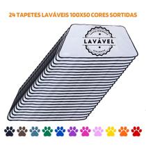 Kit com 24 Fraldas de Câes p/Chão 100x70 Sortidos 200 Lavagens - Alta Absorção - Ecológico