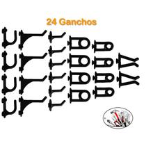 Kit Com 24 Ganchos Para Painel De Ferramenta Em Plástico Preto - AMZ