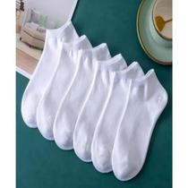 Kit com 24 Pares de Meias Brancas Soquete Cano Curto de algodão Unissex
