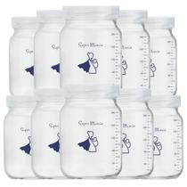 Kit com 24 Potes de Vidro para Armazenar Leite Materno 200ml Com Graduação