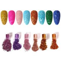 Kit Com 24 Potinhos Glitter Flocado Decoração Brilho Para Unha Encapsulada Kit Com 24 Potinhos Glitter Flocado Decoração Brilho Para Unha Encapsulada