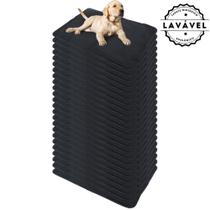 Kit com 24 Tapetes Adestradores Inteligente de Alta Absorção 100x70 Preto - 200 Lavagens