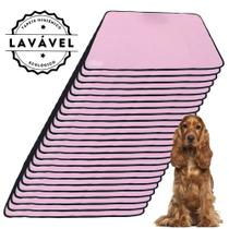 Kit com 24 Tapetes Adestradores Inteligente de Alta Absorção 100x70 Rosa - 200 Lavagens