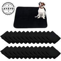 Kit com 24 Tapetes Adestradores Inteligente de Alta Absorção 70x50 Preto - 200 Lavagens Quality