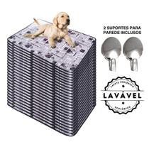Kit com 24 Tapetes Higiênicos 100x70 Jornal com ganchos 200 Lavagens para cães - 3 Camadas