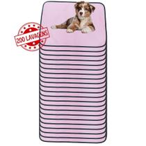 Kit com 24 Tapetes Higiênicos 70x50 Rosa Laváveis para cães 200 Lavagens - Alta Absorção