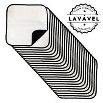 Kit com 24 Tapetinhos Alta Absorção para Pets 45x45 Branco com borda Preta - 200 Lavagens Ecológico