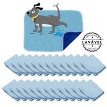 Kit com 24 Tapetinhos Alta Absorção para Pets 70x50 Azul 200 Lavagens Pee Dog