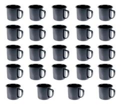 Kit Com 24x Canecas Esmaltadas Retrô 80ml - Art House