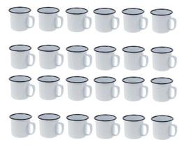 Kit Com 24x Canecas Esmaltadas Retrô - Art House - 150ml