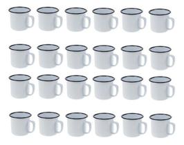 Kit Com 24x Canecas Esmaltadas Retrô - Art House - 150ml