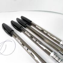 Kit com 25 canetas esferográficas pretas modelo tradicional ponta 1.0 mm