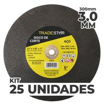 Kit Com 25 Disco De Corte Metal 12 300X3,0 Mm Furo 25,04 Mm
