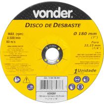 Kit com 25 Discos de desbaste 180,0 mm x 6,4 mm x 22,23 mm DBV VONDER Kit com 25 Discos de desbaste 180,0 mm x 6,4 mm x 22,23 mm DBV VONDER