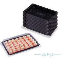 Kit Com 25 Embalagem Descartável Delivery Combinado Sushi G
