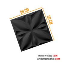 Kit com 25 Placas 3D Revestimento de Parede 50x50cm