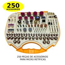 KIT com 250 Acessórios para Micro Retífica