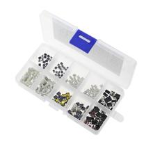 Kit Com 250 Peças De Botões Tácteis De 10 Tipos Para Chaves De Controle Remoto De Carro Kit Com 250 Peças De Botões Tácteis De 10 Tipos Para Chaves De Controle Remoto De Carro