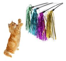 Kit com 2Brinquedos para Gatos Varinha Vara Interativa com Penas - Modelos sortidos