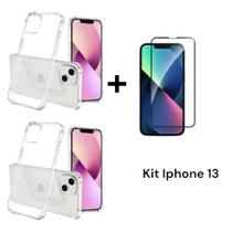 Kit Com 2UN Capa Capinha Anti Impacto + 1UN Película 3D De Vidro para Iphone 13