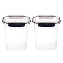 Kit com 2Un de Potes Herméticos de Silicone e Plástico Incolor 25x21x14cm e 4000ml de Capacidade