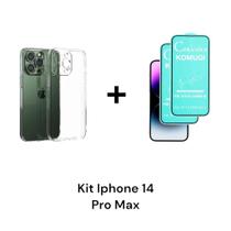 Kit Com 2UN Películas 9D De Cerâmica + 1UN Capinha Transparente Para Iphone 14 PRO MAX