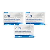 Kit com 3 20 Bi Probiótico 20 Bilhões de Microrganismos Suplemento Alimentar 30 Cápsulas