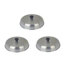 Kit com 3 Abafadores de Hambúrguer em Alumínio de 12 cm 12x4cm Artefatos Kit com 3 Abafadores de Hambúrguer em Alumínio de 12 cm 12x4cm Artefatos