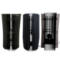 Kit com 3 Abajures de Mesa em Madeira MDF Bivolt 110V-220V Preto Lenobre Kit com 3 Abajures de Mesa em Madeira MDF Bivolt 110V-220V Preto Lenobre