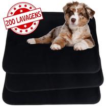 Kit com 3 Absorventes Pet Laváveis Preto 70x50cm Alta Absorção