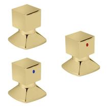 Kit com 3 Acabamentos Para Registro C46 Água Quente/Fria Gold GO5246 Ducon Metais Gold Kit com 3 Acabamentos Para Registro C46 Água Quente/Fria Gold GO5246 Ducon Metais Gold