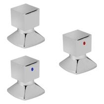 Kit com 3 Acabamentos para Registro C46 Água Quente/fria Premium Ku4246 Ducon Metais