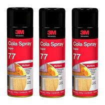 Kit com 3 Adesivo 3M Super 77 Cola Isopor Papel Acetato e Cortiça
