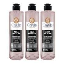 Kit com 3 Águas Micelares Castilla Carvão Ativado 250mL Cada - Detox, Limpeza Profunda e Refrescânci